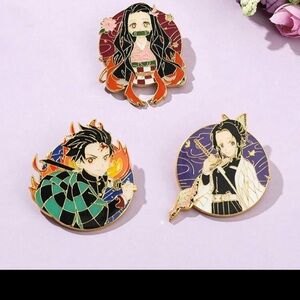 Demon Slayer Anime Character Enamel Pin Set